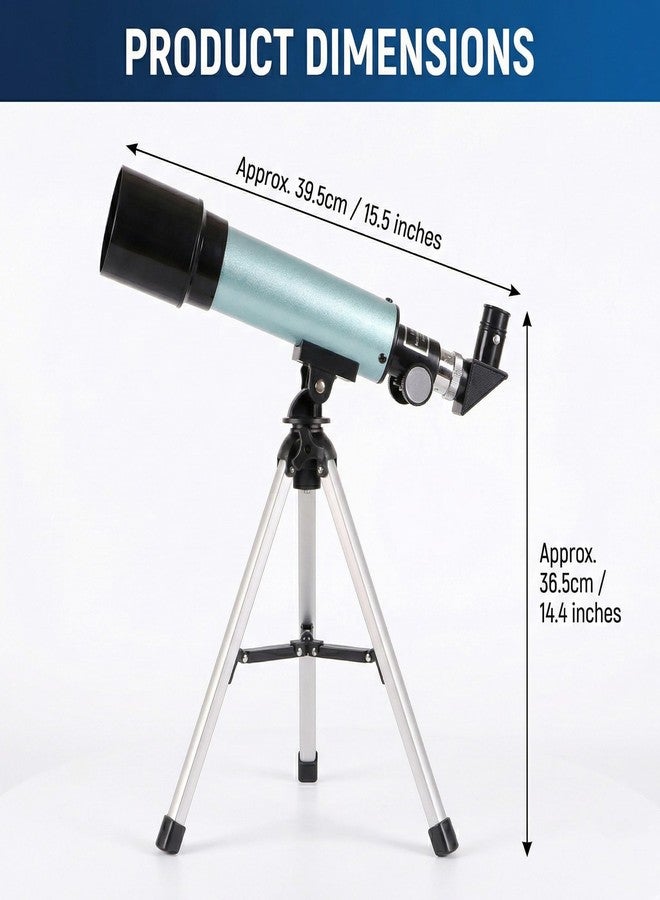 HOYDATE Telescope for Beginners, 90X Portable Astronomical Refractor with 15" Tabletop Tripod, 2 Eyepieces & 1.5X Barlow Lens, 50mm Aperture, Ideal STEM Science Gift for Kids to Explore Moon Space - Image 3