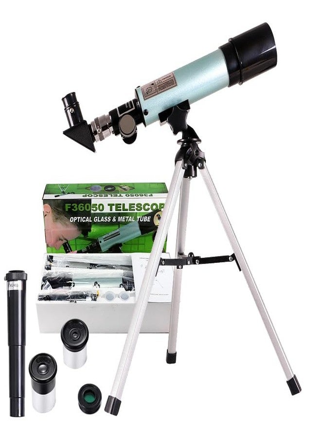 HOYDATE Telescope for Beginners, 90X Portable Astronomical Refractor with 15" Tabletop Tripod, 2 Eyepieces & 1.5X Barlow Lens, 50mm Aperture, Ideal STEM Science Gift for Kids to Explore Moon Space - Image 1
