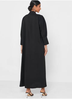 Khizana Embroidered Detail Abaya With Sheila  - Image 2
