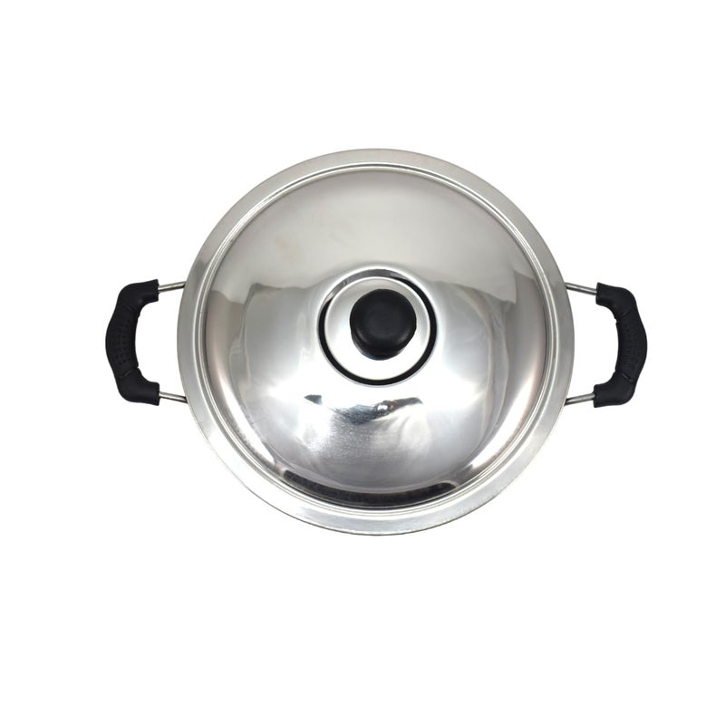 kinox Non Stick 22cm Kadhai with Stainless Steel Lid 2.4 Liters, Thickness 3mm, (Red) - Image 4