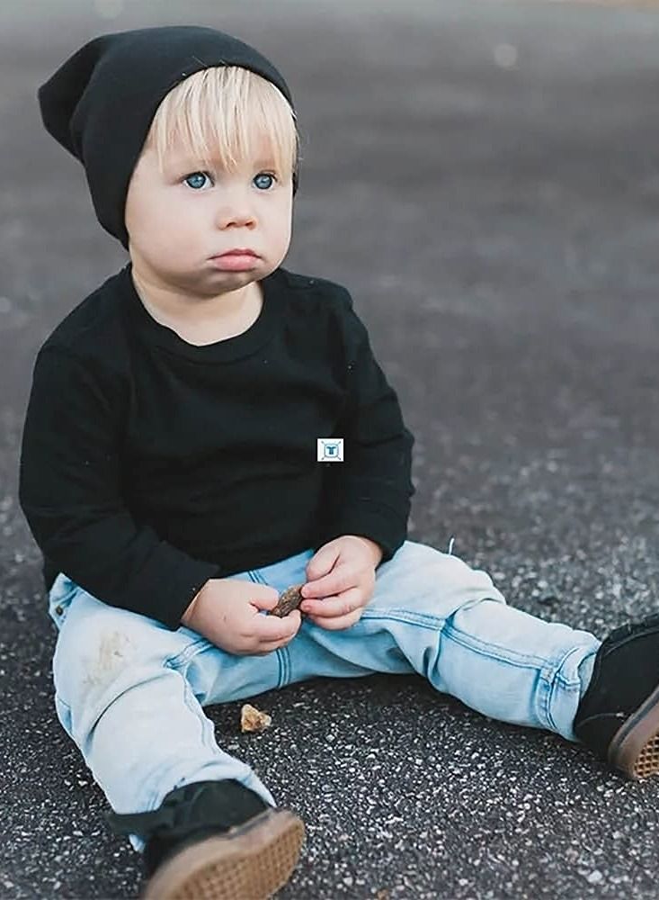 KASTWAVE 5 Pack Unisex Baby Hats for Kids Cotton Skull Caps Soft Cute Knit Cap Baby Toddler Beanie - Image 3