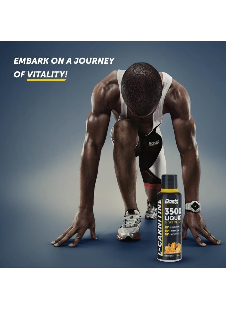 Basix L- Carnitine 3500 Liquid Green Tea Fruit Burst 64 Servings - Image 5