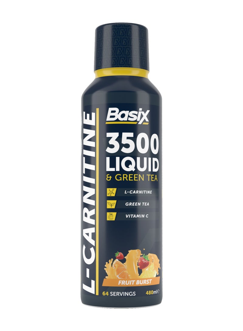 Basix L- Carnitine 3500 Liquid Green Tea Fruit Burst 64 Servings - Image 1