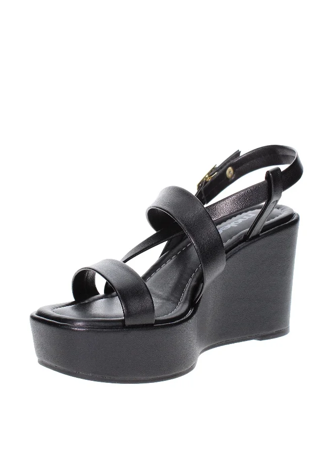 موليكا Moleca Ladies Wedge Sandals Black | Made In Brazil