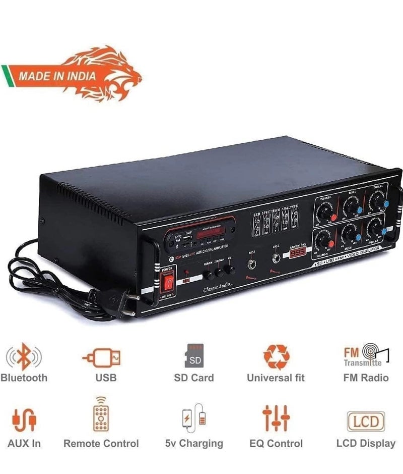 Tech-Lobby ® Sterio Sound 5500 watt p.m.p.o Amplifier with Recording,Echo MIC, New Feature USB,AUX,MIC,BLUTHOOTH,AV,2RC-Build in BLUTHOOTH with 8 Transistor 4 Channel Circuit Power AV Amplifier - Image 2