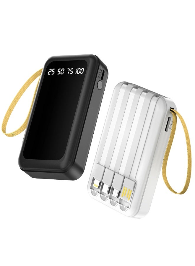 Power Bank Charging 10000mAh 4 DEVICES CHARGING TOGETHER, LED Digital Display, Portable Travel Power Bank Charger, (C137) - black
