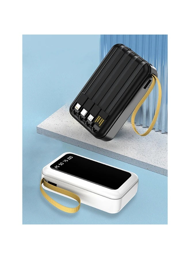 Power Bank Charging 10000mAh 4 DEVICES CHARGING TOGETHER, LED Digital Display, Portable Travel Power Bank Charger, (C137) - black