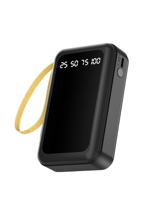 Power Bank Charging 10000mAh 4 DEVICES CHARGING TOGETHER, LED Digital Display, Portable Travel Power Bank Charger, (C137) - black