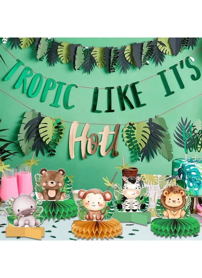 Bluegogo 10 Pcs Baby Jungle Animals Honeycomb Centerpieces 3D Table Decorations For Safari Baby Shower Decoration For Boy Safari Jungle Birthday Party Decorations For Kids Baby Shower Decorations  - Image 5