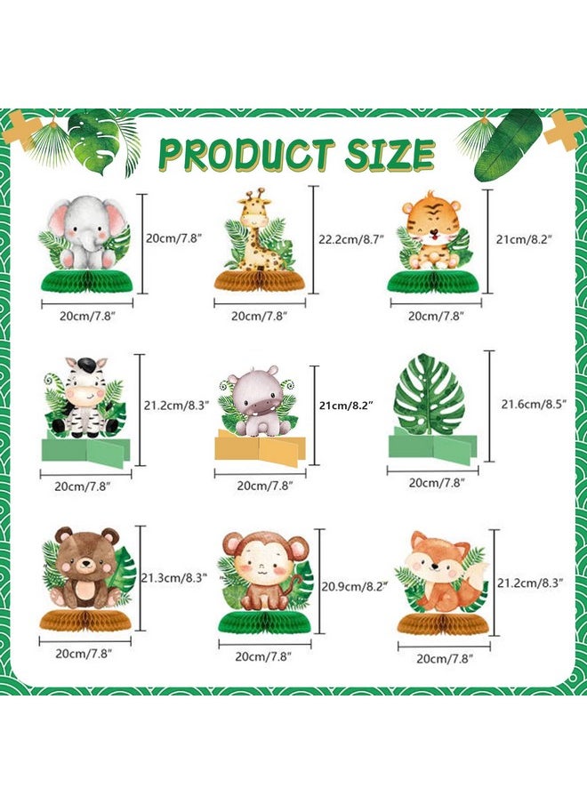 Bluegogo 10 Pcs Baby Jungle Animals Honeycomb Centerpieces 3D Table Decorations For Safari Baby Shower Decoration For Boy Safari Jungle Birthday Party Decorations For Kids Baby Shower Decorations  - Image 2