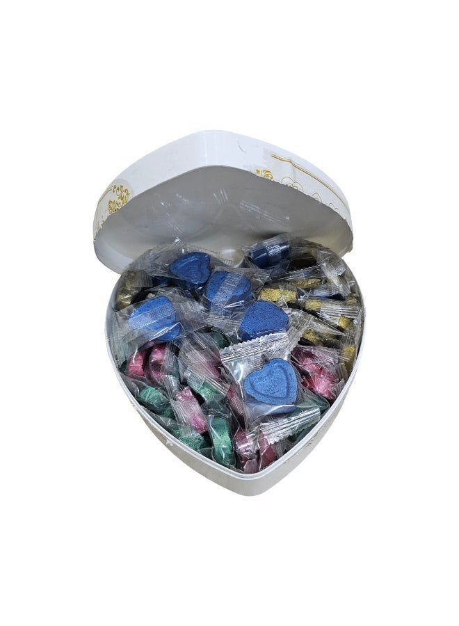 Heart-shaped colored charcoal in a heart-shaped box, 60 pieces in assorted colors - Image 3