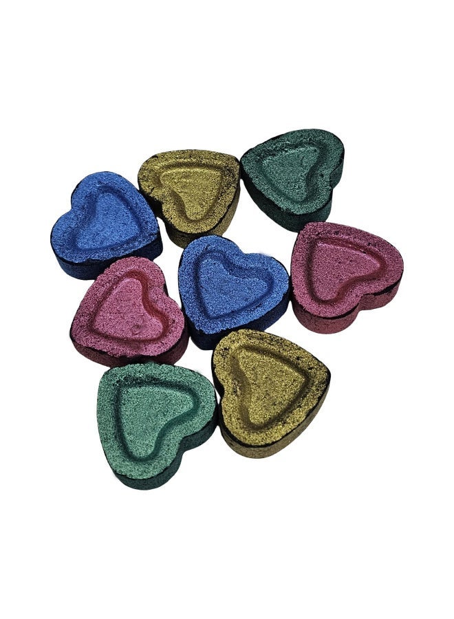 Heart-shaped colored charcoal in a heart-shaped box, 60 pieces in assorted colors - Image 2