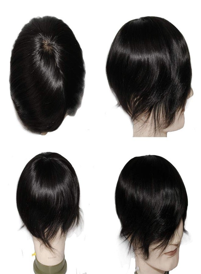 EUPHORIA® 10x8 Original PREMIUM MONO Hair Patch for Men 100% Natural Black Human Hair Wig Install with Hair Toupee Tape, Clips or Glue - Image 5