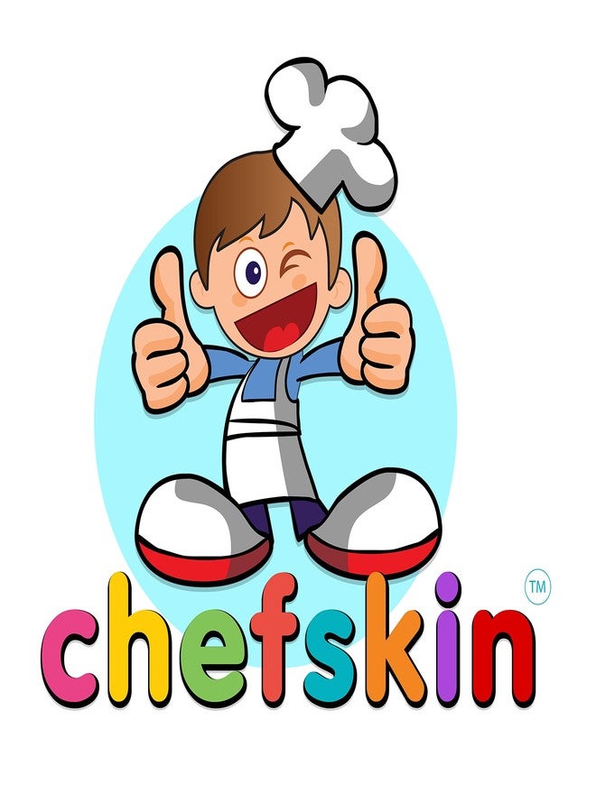 شيف سكين طقم مريلة وقبعة طاهٍ من CHEFSKIN، أبيض، قماش خفيف للغاية، ناعم ومريح، زي تنكري رائع للطهاة واللعب، هدية رائعة (للمراهقين والبالغين). - Image 2