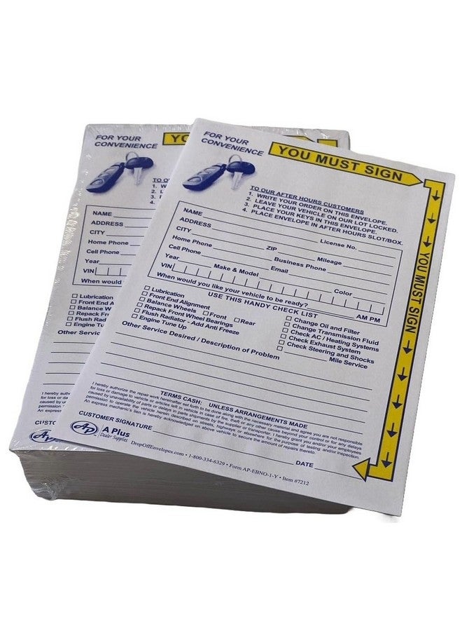 A PLUS Drop Off Envelope Key Drop Envelope With Yellow Highlights Ebno1Y (W1) (100 Qty.) - Image 4