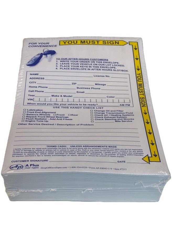 A PLUS Drop Off Envelope Key Drop Envelope With Yellow Highlights Ebno1Y (W1) (100 Qty.) - Image 3