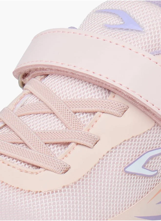 Dash Girls Printed Lace Detail Sports Shoes with Hook and Loop Closure