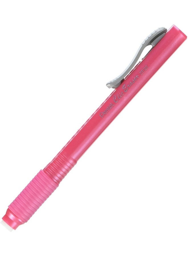 Pentel Pentel Clic Eraser, Retractable Eraser Pen Style Grip - Pack of 5 Assorted Colors with 3 Refills  - Image 5