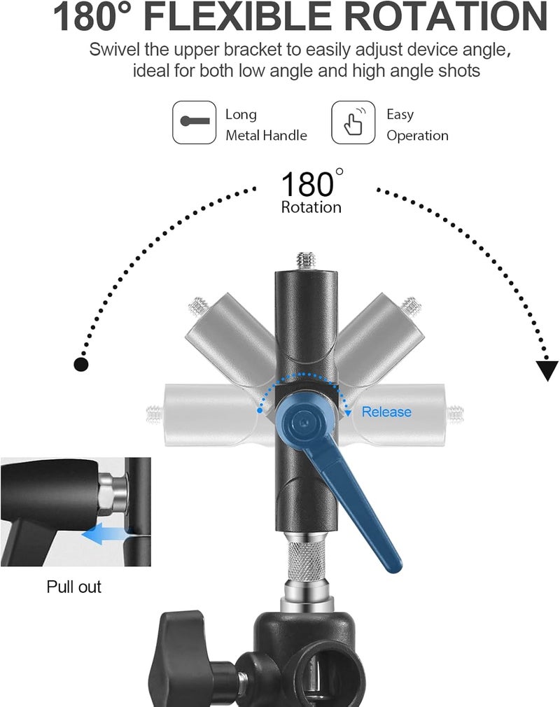 Wellmaking Flash Speedlite Bracket for Camera - Swivel Design with Umbrella/Reflector Mount, Compatible with Canon, Nikon, Pentax, Olympus, Nissin, Metz and More - Image 4