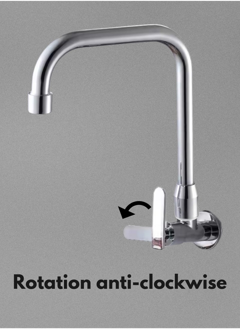 Kana KANA Kitchen Faucet  Water Sink Tap, Heavy Duty Sink Mixer with 360 Degree Rotating, Stainless Steel Kitchen Tap Mixer, Single Lever Basin Mixer, Deck Mounted Lavatory Brass Tap, Washbasin Faucet Bathroom Fixtures pack of 2.  - Image 4
