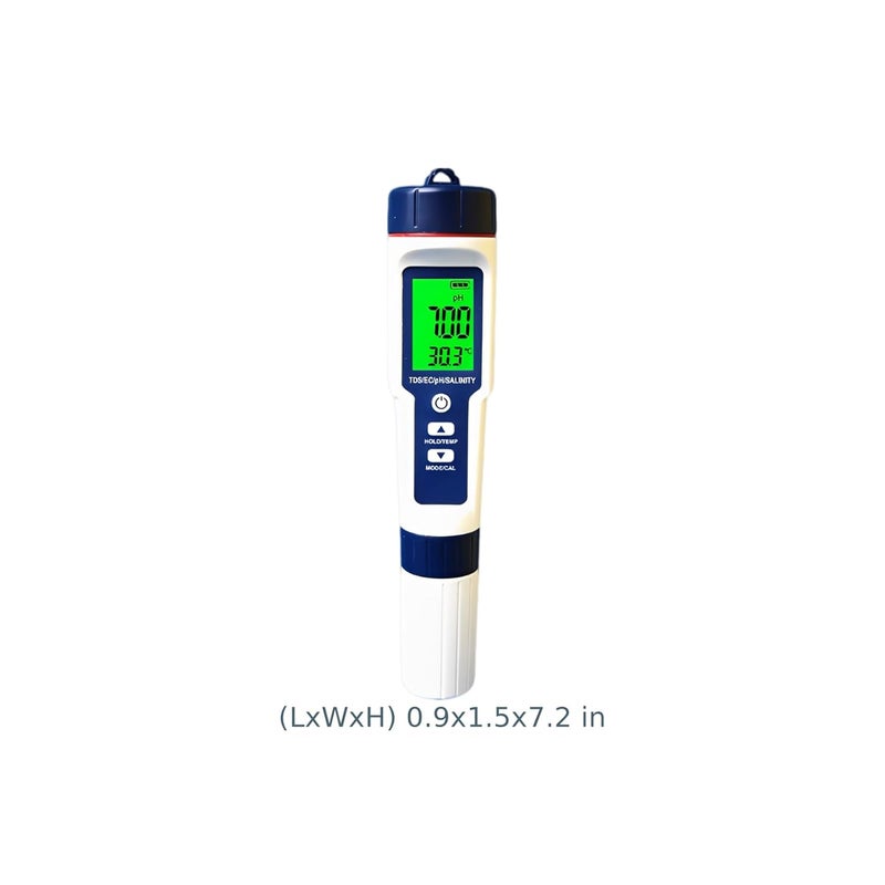 [Meet international specs] 5-in-1 Water Quality Tester, Digital PH Meter, Salinity Tester, TDS Temp Meter, Multi-Parameter Water Testing Pen with Large LCD, ±0.05pH High Precision, Calibration Powders Included Top rated sales item Fit multiple scenarios Multi functional Easy for adults & kids Rare in stock Limited quantity for sale Saudi family favorite Irresistible price Improve daily life Reliable quality Easy store & operate Match Saudi living habits Full buyer satisfaction Limited availability Durable for repeated use Fit Saudi festive occasions Buyer exclusive unique piece Limited stock New season item Quality verified by buyers Local stock available Limited production Fresh arrival local warehouse Lightweight & portable - Image 3