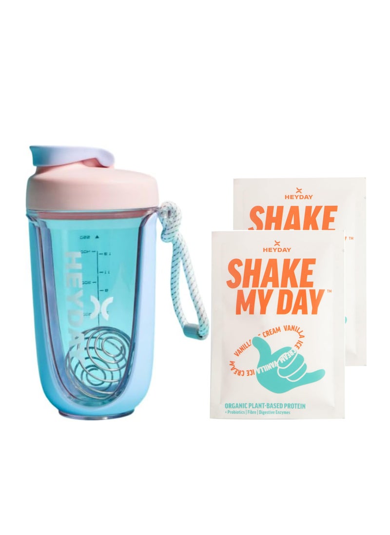 heyday Heyday Protein Shaker Ideal for Gym 550ml Shaker and 2 vanilla sachet 