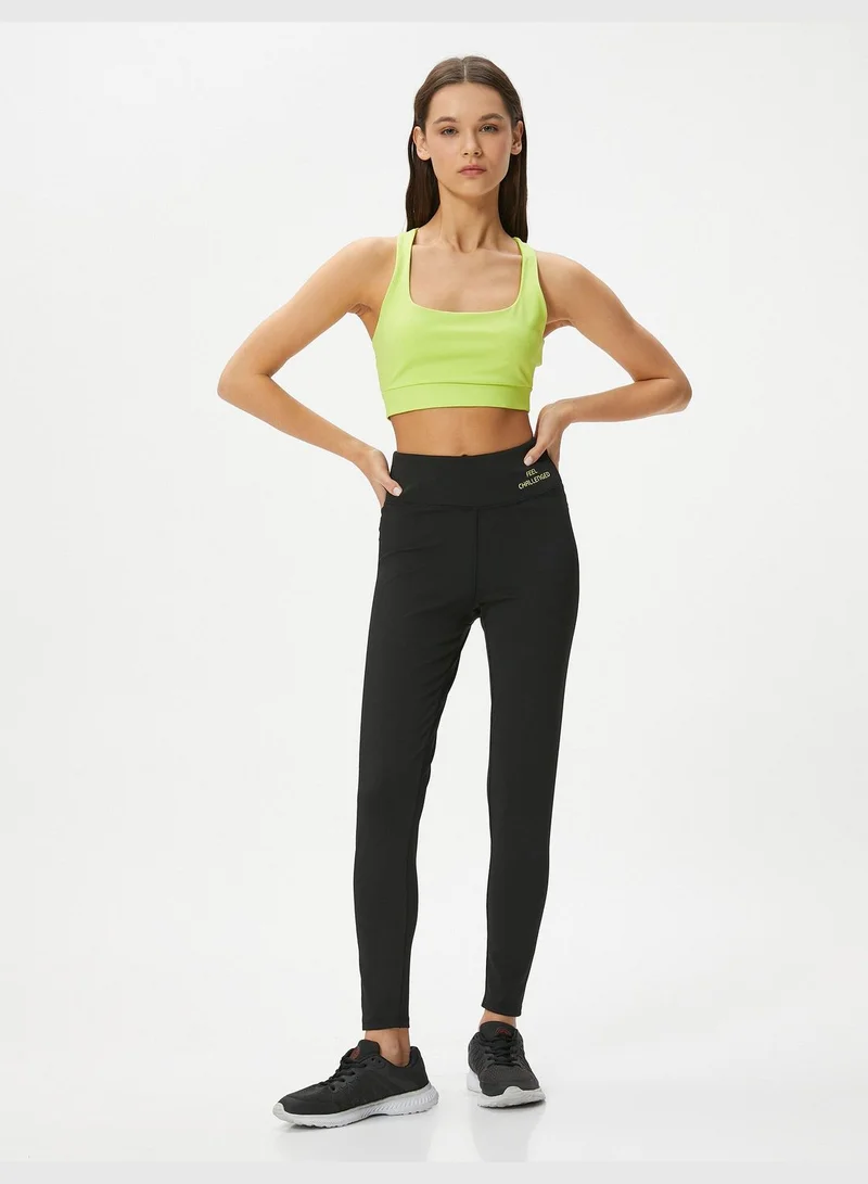 كوتون Back Cross Straps Sports Bra with Cup Halter Neck