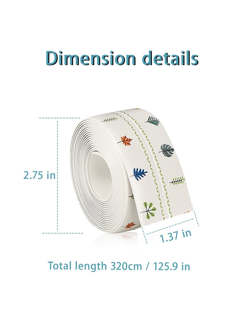 Suntown 2 Rolls Sealing Tape Caulk Tape 20 ft, Bathtub Caulk Strip 38mm, Waterproof Silicone Sealant for Bathroom, Baths & Showers Sealing Strip (printing) - Image 2