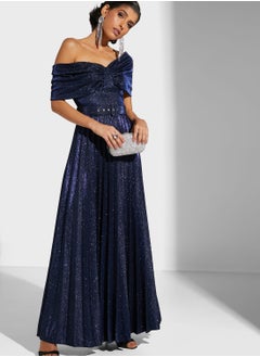 Namshi x Tamara Jamal Bardot Shimmer Dress  - Image 4