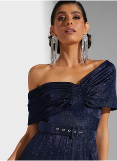 Namshi x Tamara Jamal Bardot Shimmer Dress  - Image 3