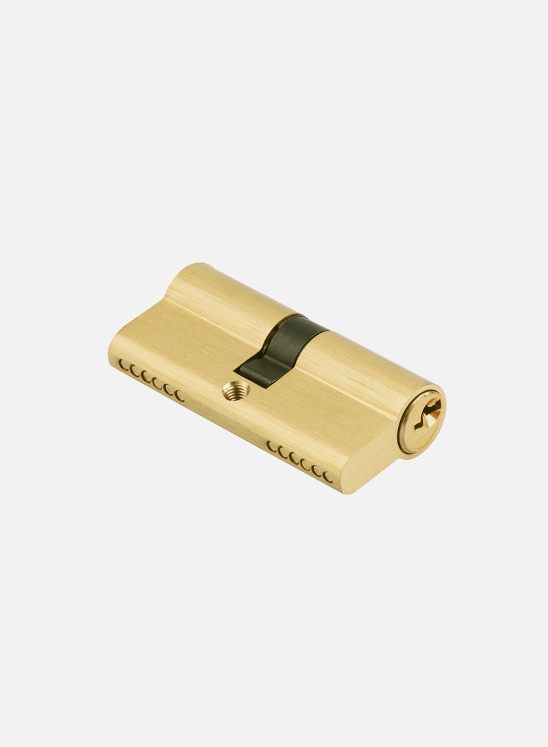 CINCINNO Full Brass 70mm Euro Cylinder Lock – Double Sided Key, 5-Year Warranty, High Security, Anti-Rust, Easy Installation – Ideal for Doors, Cabinets, Wardrobes, Bedrooms – (Brushed Natural Brass) 