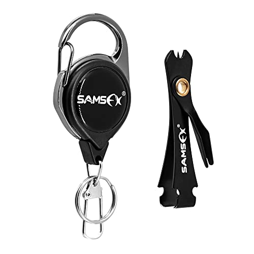 SAMSFX Quick Knot Tool Fishing Line Clipper with Zinger Retractor (Sliver) - Image 1