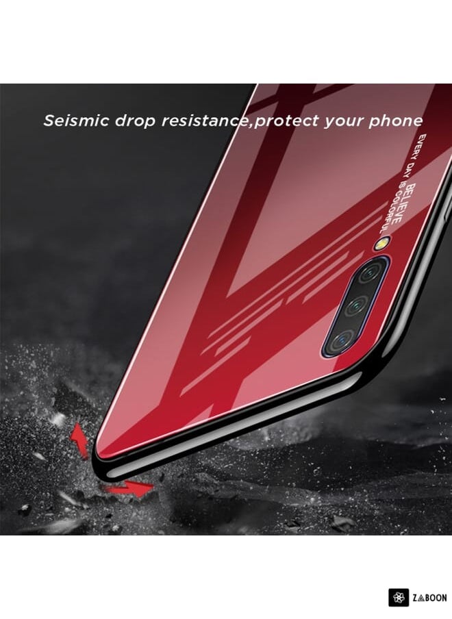 Green Tiger - For Xiaomi Mi CC9 Gradient Color Glass Case(Red Blue) - Image 1