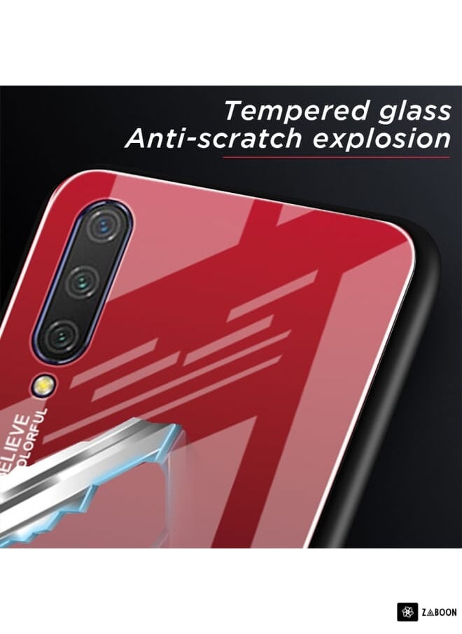 Green Tiger - For Xiaomi Mi CC9 Gradient Color Glass Case(Red Blue) - Image 1
