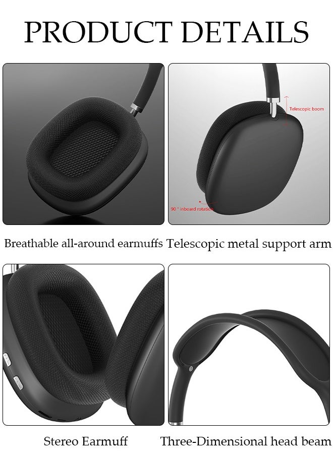 DUNISO IPX5 Waterproof Wireless Headphones Active Noise Cancelling Bluetooth Headphones Over Ear with Adjustable Microphone Deep Bass Comfortable Protein Earpads Bluetooth 5.0 for Travel and Work  - Image 3