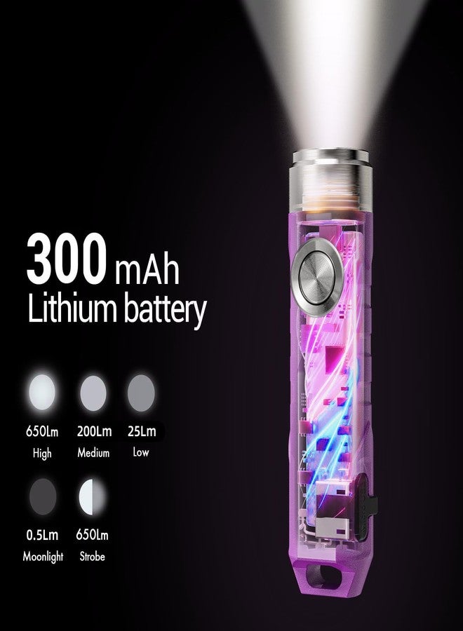 RovyVon Aurora A1 G4 Rechargeable Keychain Flashlights USB C, 650lumens Bright Mini EDC Flashlight IPx6 Multi Functions Small Pocket Flashlight, Outdoor Camping Essentials EDC Gear for Men Women - Image 4