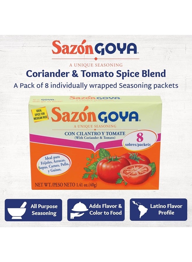 Goya Sazón with Cilantro and Tomato by Goya, Latin Spice Blend for Poultry, Seafood, Meat and Vegetables, All Purpose Mexican Seasoning 1.41oz Carton - Image 2
