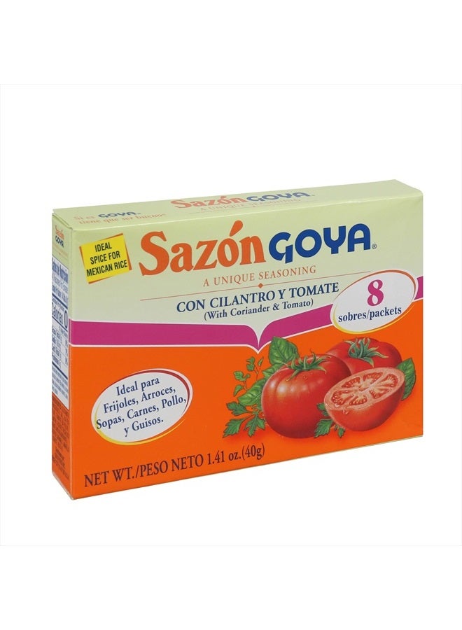 Goya Sazón with Cilantro and Tomato by Goya, Latin Spice Blend for Poultry, Seafood, Meat and Vegetables, All Purpose Mexican Seasoning 1.41oz Carton - Image 1
