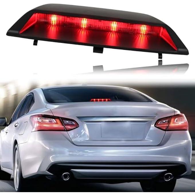 KEEGTBOX Led Third Brake Light Assemblies High Mount Black For Nissan Altima Sedan 20162018 - Image 1