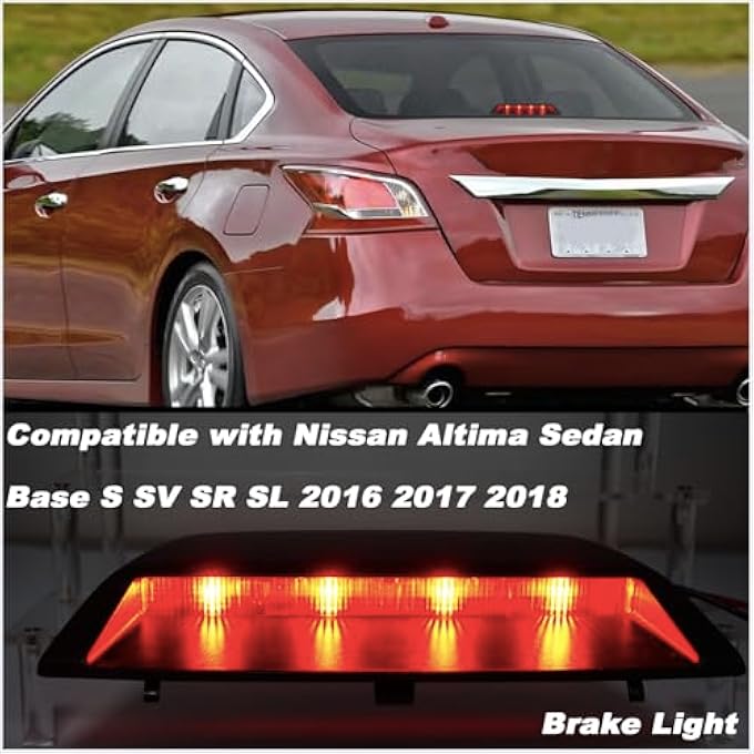 KEEGTBOX Led Third Brake Light Assemblies High Mount Black For Nissan Altima Sedan 20162018 - Image 4