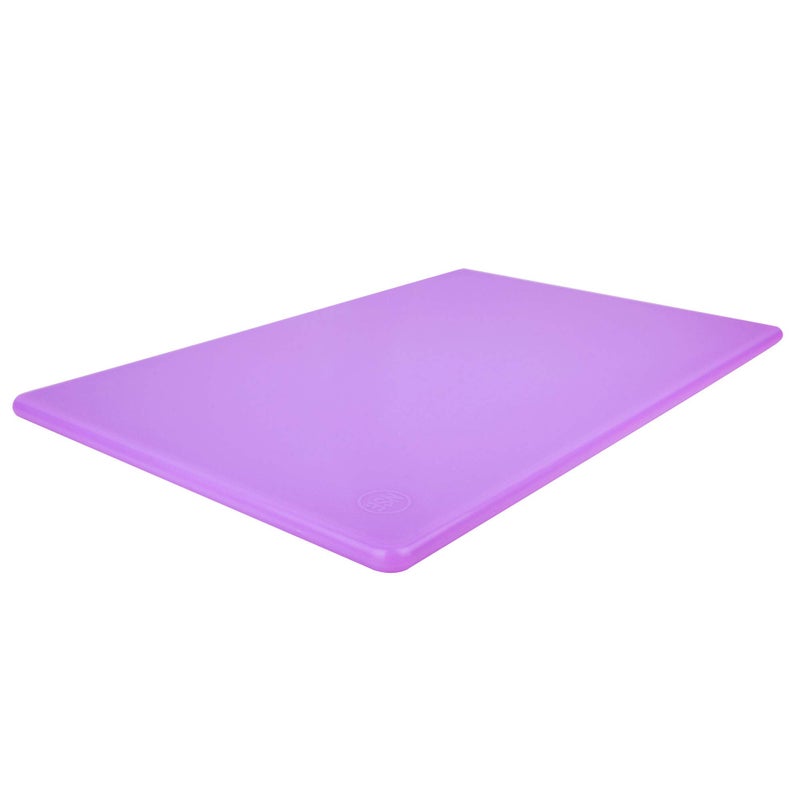 Thirteen Chefs Commercial Purple Cutting Board for Allergens - 18 x 12 Inch Restaurant Approved 1/2" HDPP Plastic, Food Sensitivities and Allergies Color Coded - Image 1