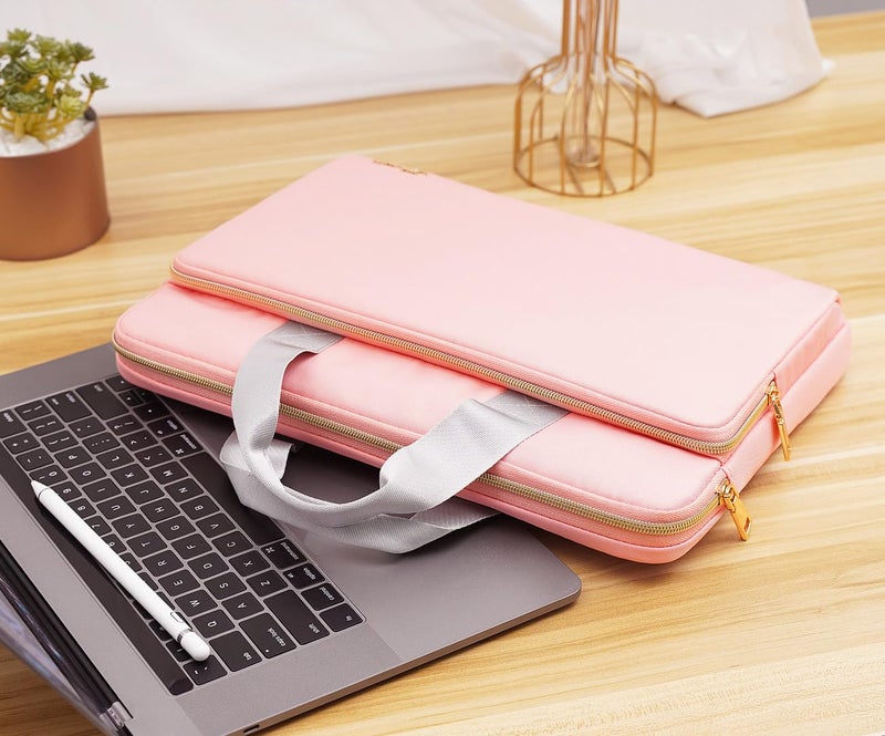 KIZUNA Laptop Sleeve Case 14 Inch Computer Carrying Handbag for 15" MacBook air M2 2023/Lenovo Flex 14/IdeaPad Flex 5/15.4 MacBook Pro/HP EliteBook 840 G5/HP Pro 14 G3/Dell Latitude/Surface,Pink - Image 5