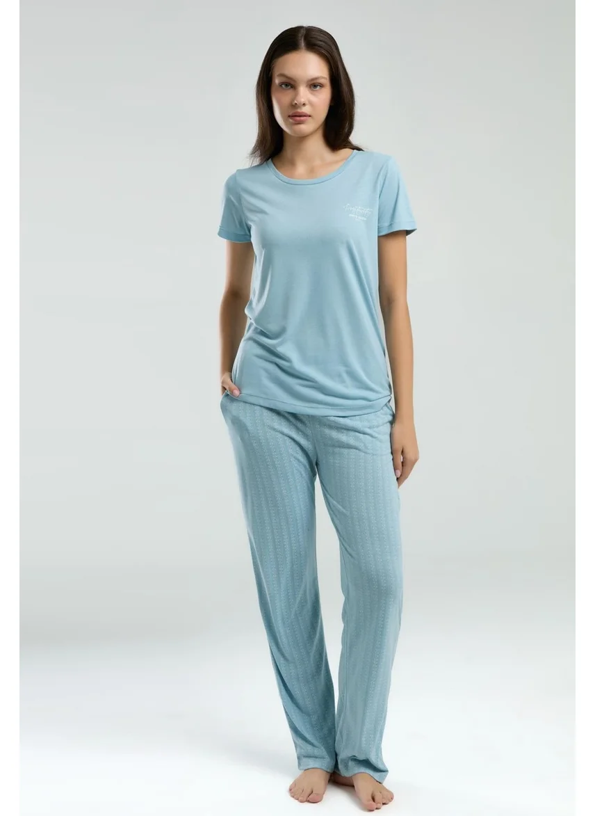 pierre cardin Summer Plus Size Pajama Set, Viscose Fabric, Pocket Detail