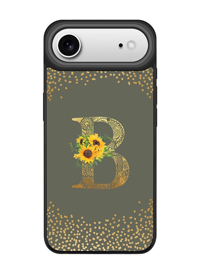 Stylizedd iPhone Air Case, [Compatible with MagSafe] Slim Magnetic cover Phone Case iPhone Air -Custom Floral Monogram - B  (Olive Green ) - Image 1
