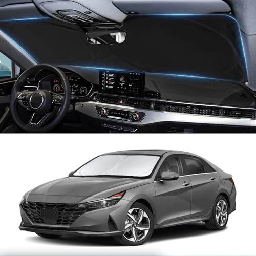 INSAUTO Custom Fit Sunshade for Elantra Windshield Sun Shade for 20212024 2025 2026 Hyundai Elantra Accessories Heat Insulation and Cooling Front Window Cover for Windshield for Elantra Interior Protection - Image 1