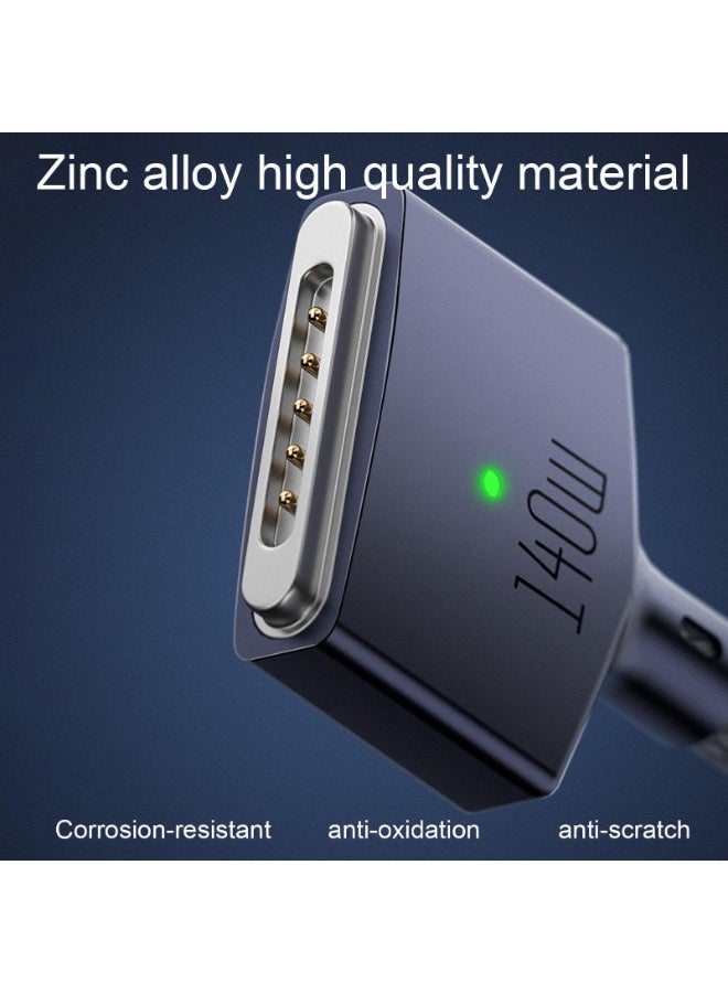 Peachjoy 140W USB-C Magnetic 3 Cable Fit for MacBook Charger, Nylon Braided 6FT Fit for MacBook Air 2023/2022(M2), MacBook Pro 2023 (M3,M2,14-16 inch), MacBook Pro Charger Cord - Image 4