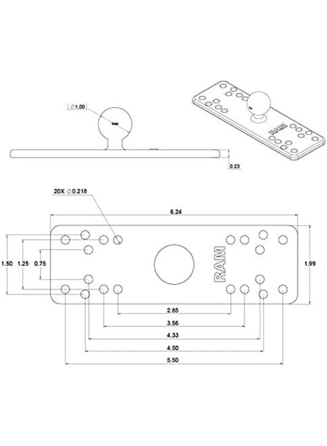 RAM Mounts حامل إلكتروني بحري من RAM MOUNTS لجهاز Garmin RAM-B-111U مع ذراع متوسطة متوافق مع أجهزة Garmin المختارة - Image 4