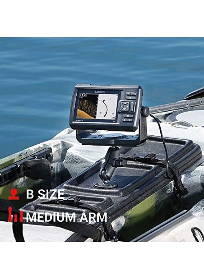 RAM Mounts حامل إلكتروني بحري من RAM MOUNTS لجهاز Garmin RAM-B-111U مع ذراع متوسطة متوافق مع أجهزة Garmin المختارة - Image 5