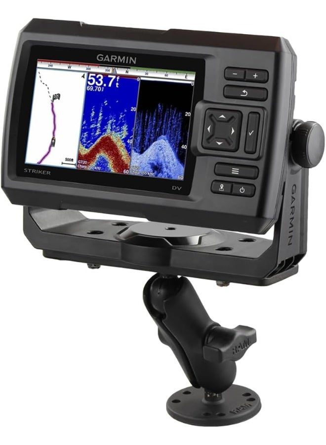 RAM Mounts حامل إلكتروني بحري من RAM MOUNTS لجهاز Garmin RAM-B-111U مع ذراع متوسطة متوافق مع أجهزة Garmin المختارة - Image 1