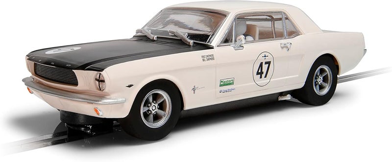 Scalextric Ford Mustang Goodwood Revival 47 132 Slot Race Car C4353 WhiteBlack - Image 1